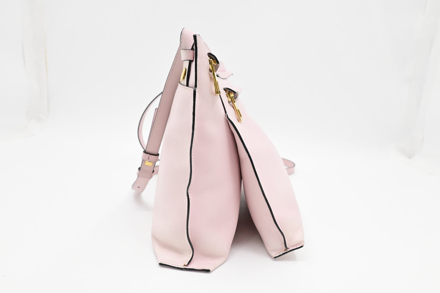 Loewe Large Double Pouch Crossbody in Pink Leather
