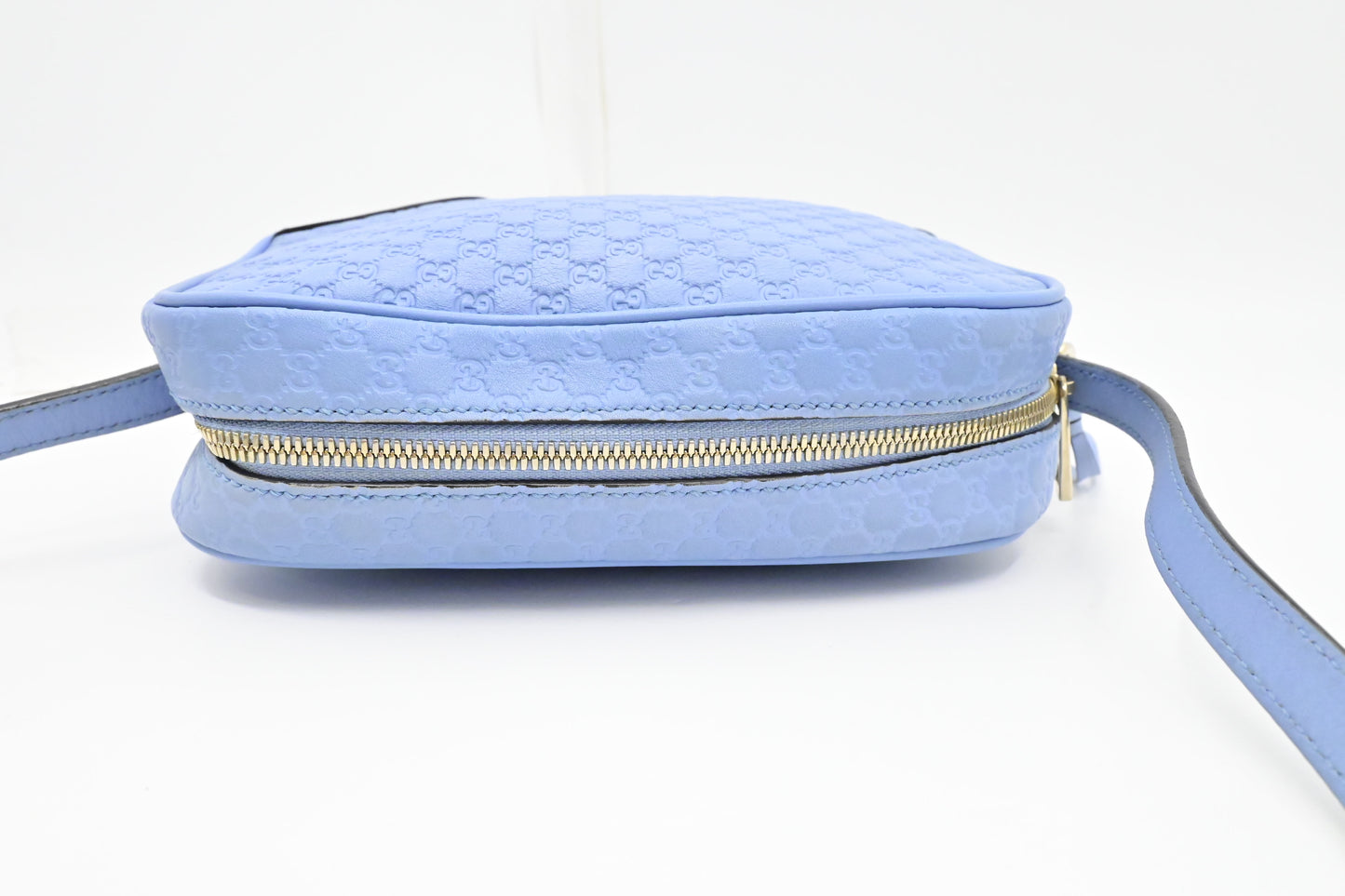 Gucci Crossbody in Baby Blue Micro Guccissima Leather