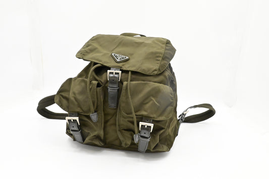 Prada Medium Backpack in Green Nylon