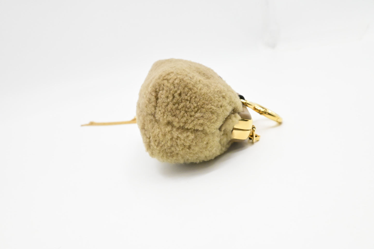 Fendi Nano First Charm in Brown Shearling
