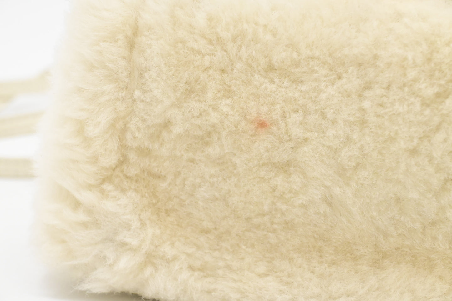 Fendi Montone Liscio Mini Peekaboo Crossbody in White Shearling