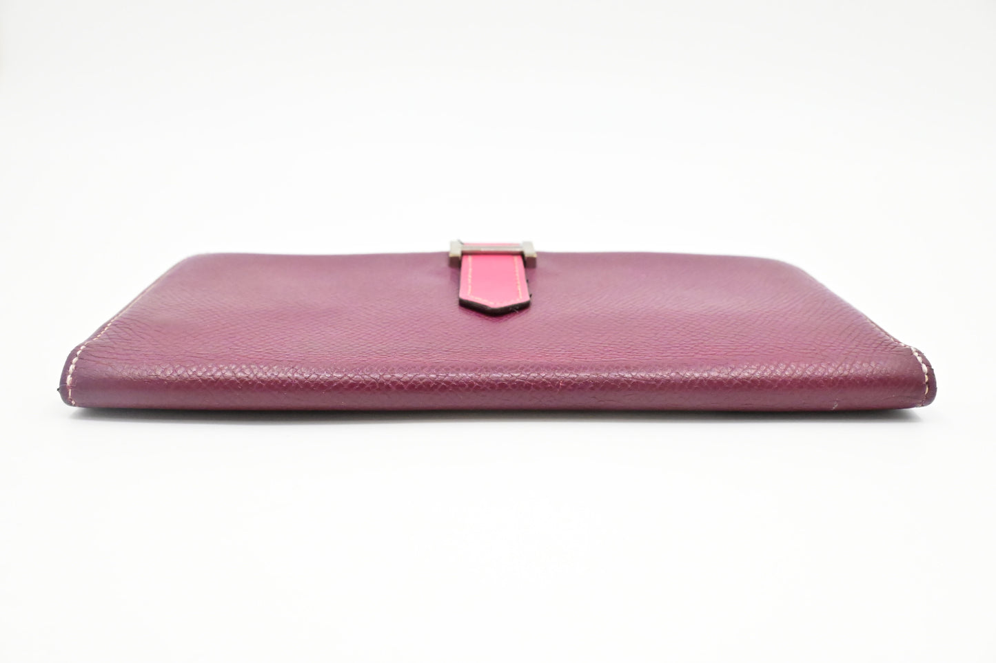 Hermes Bearn Soufflet Wallet in Burgundy Leather