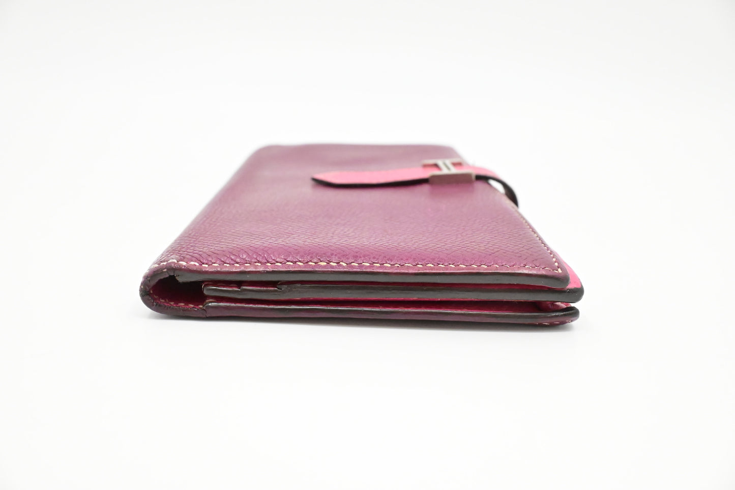 Hermes Bearn Soufflet Wallet in Burgundy Leather