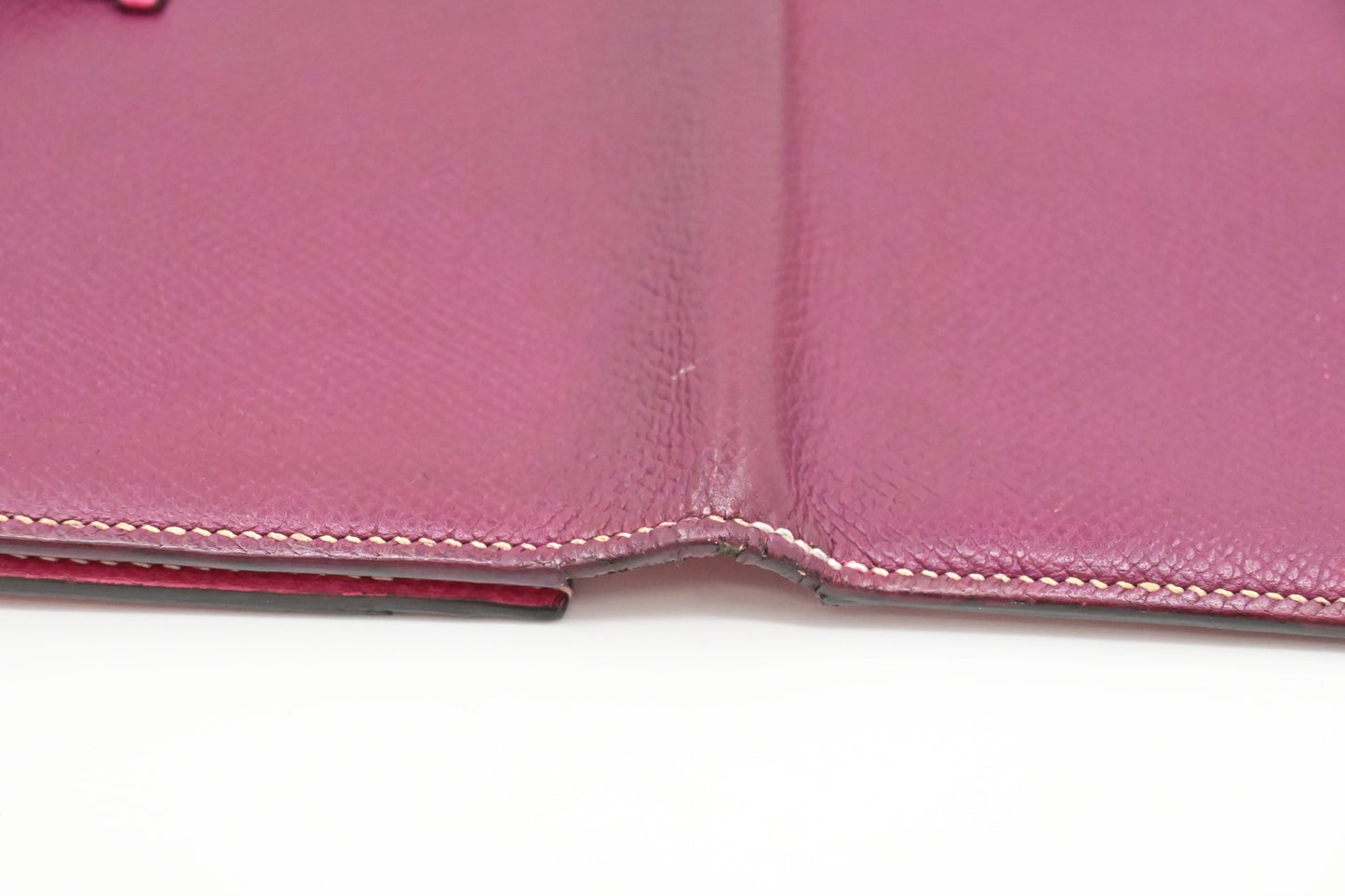 Hermes Bearn Soufflet Wallet in Burgundy Leather