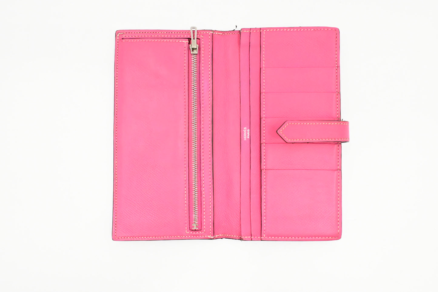 Hermes Bearn Soufflet Wallet in Burgundy Leather