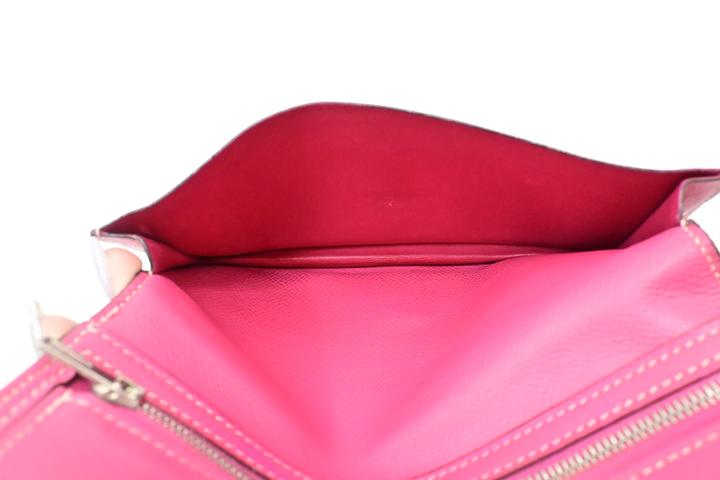 Hermes Bearn Soufflet Wallet in Burgundy Leather