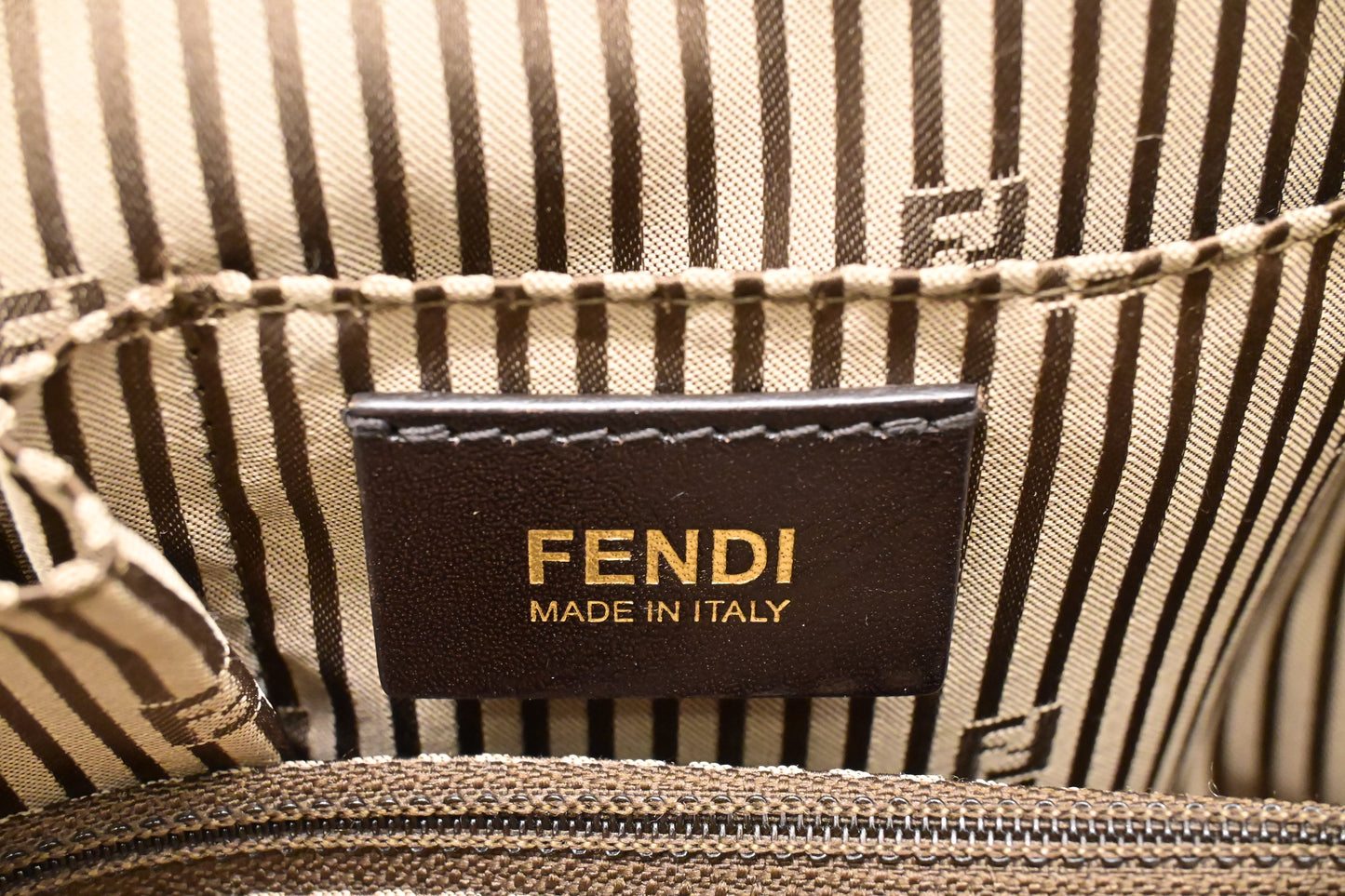 Fendi 2way Bag in Beige Leather and Red Patent Leather