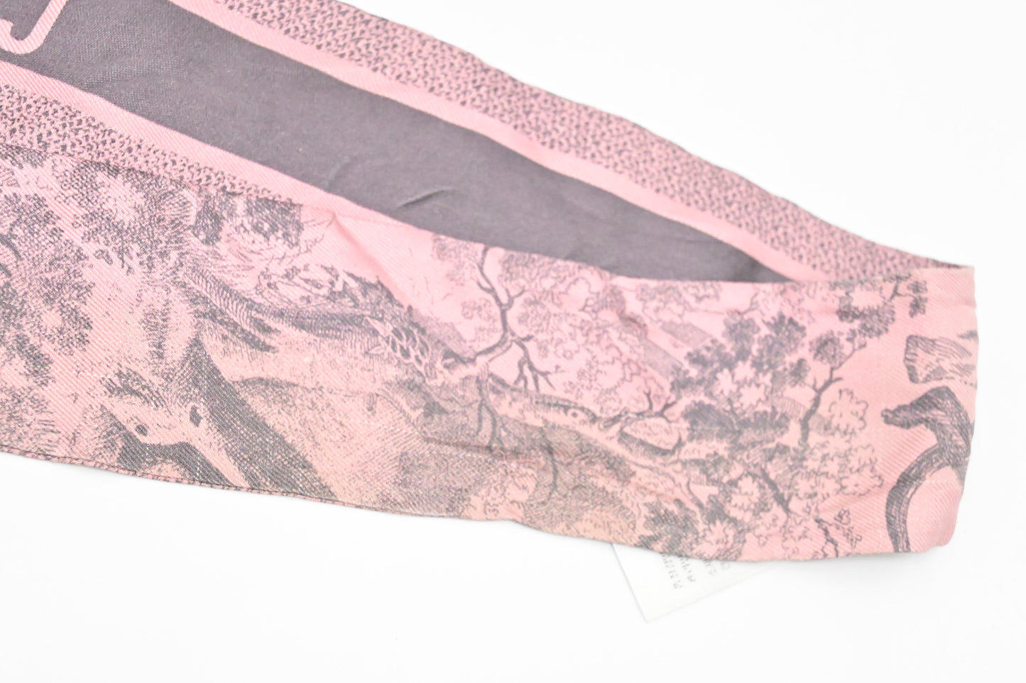 Dior Twilly in Pink & Gray Toile de Jouy Sauvage Silk