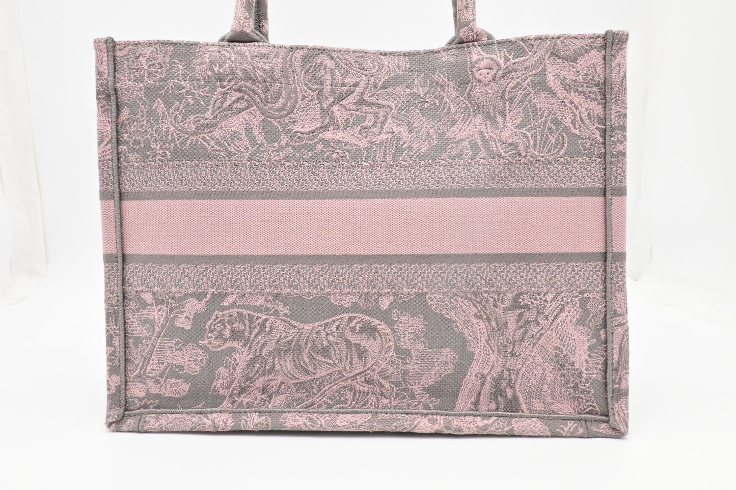 Dior Medium Book Tote in Pink Toile de Jouy Sauvage Embroidery