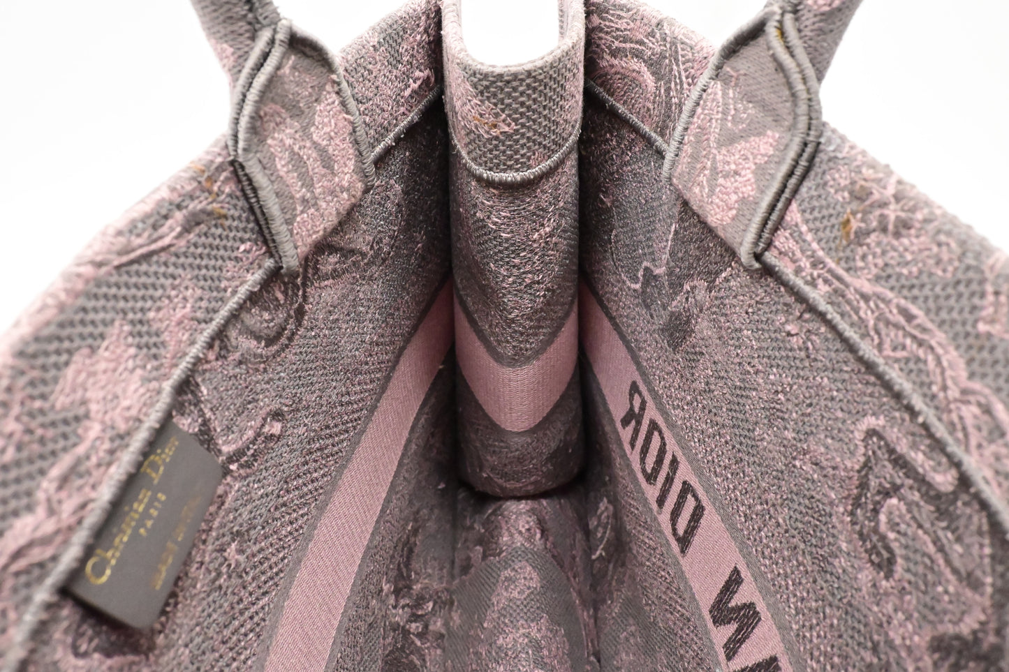 Dior Medium Book Tote in Pink Toile de Jouy Sauvage Embroidery