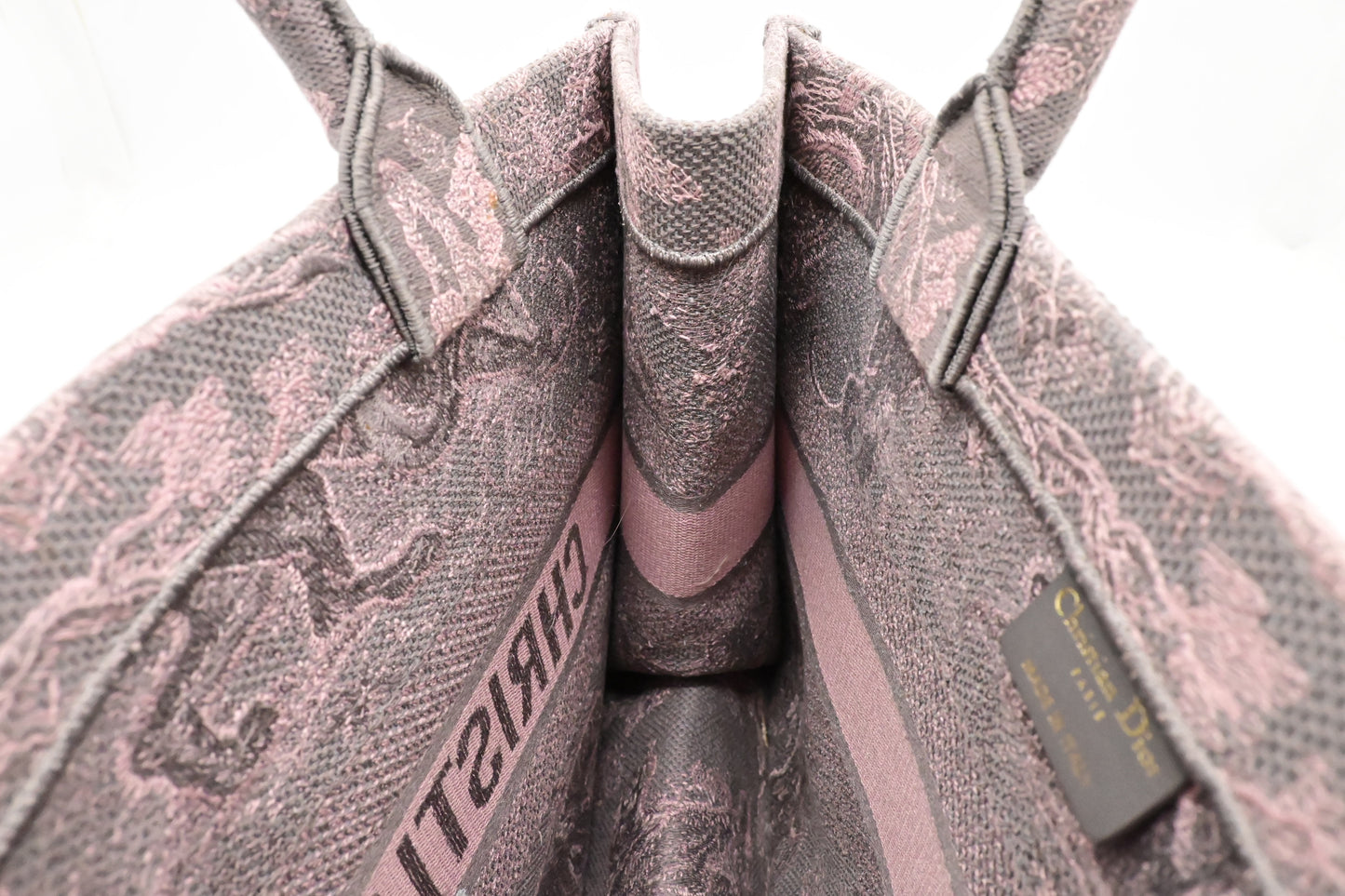 Dior Medium Book Tote in Pink Toile de Jouy Sauvage Embroidery
