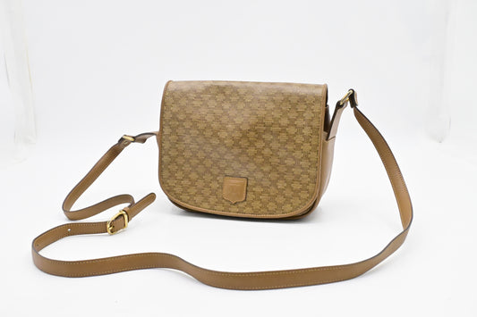 Celine Crossbody Bag in Brown Triomphe Coated Canvas