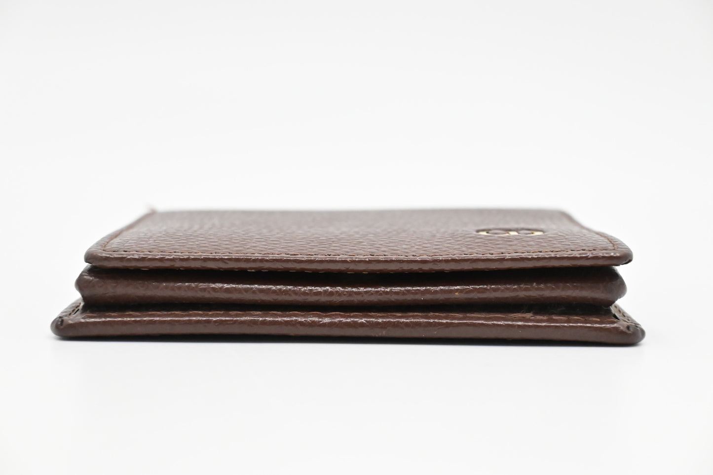 Dior Coin Case in Brown Leather