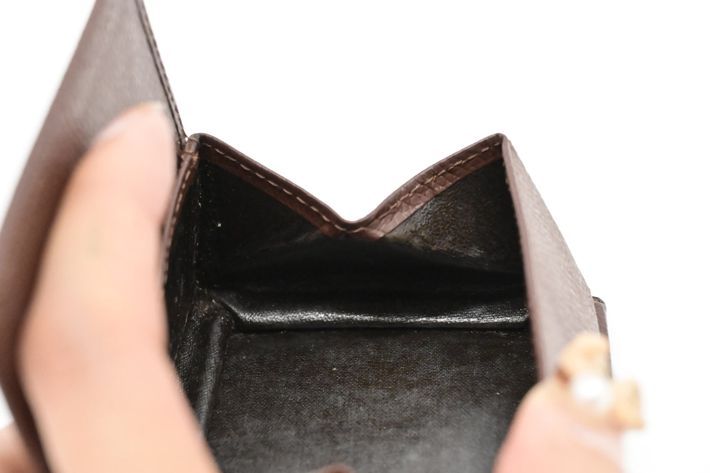 Dior Coin Case in Brown Leather