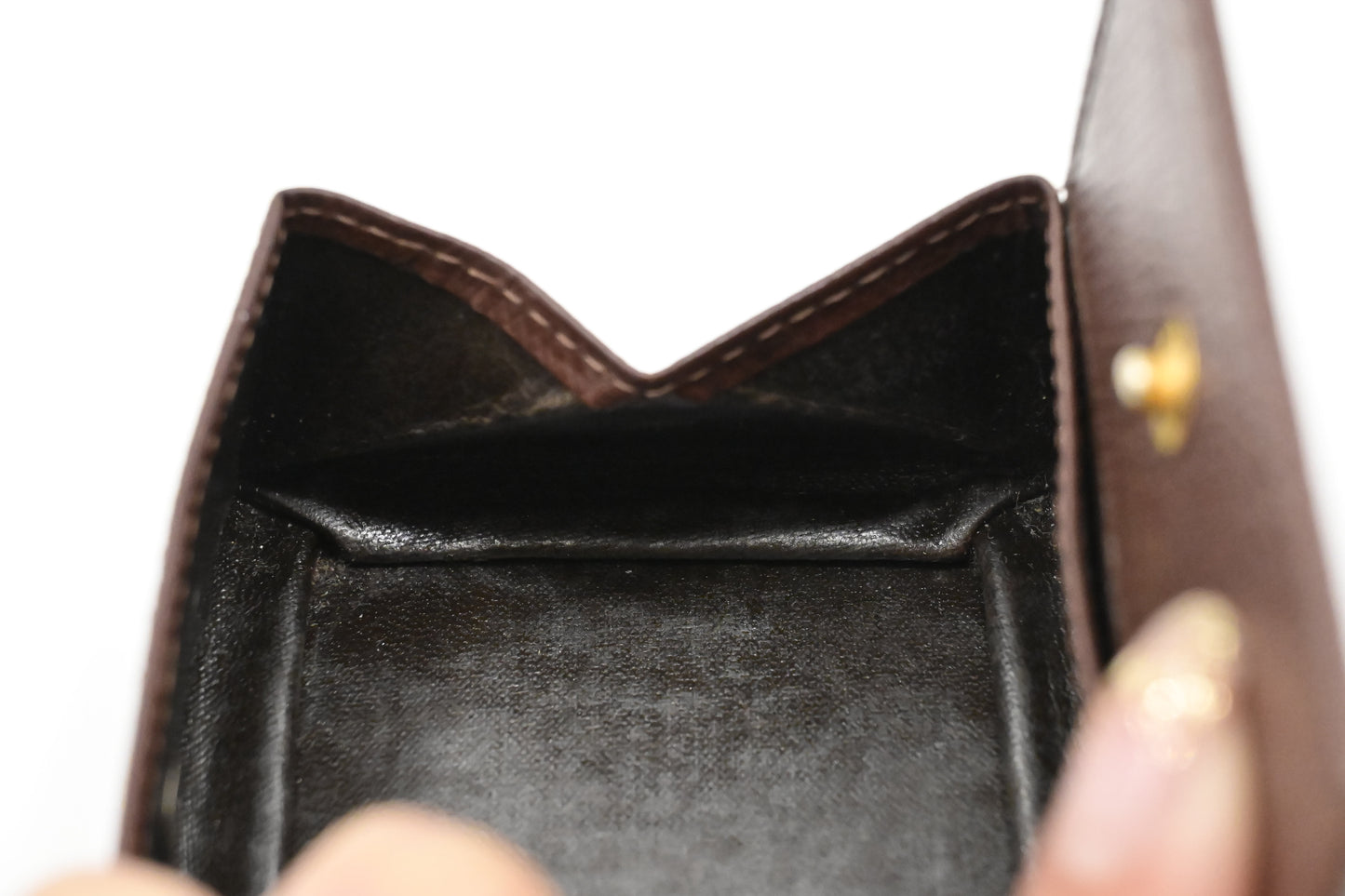 Dior Coin Case in Brown Leather