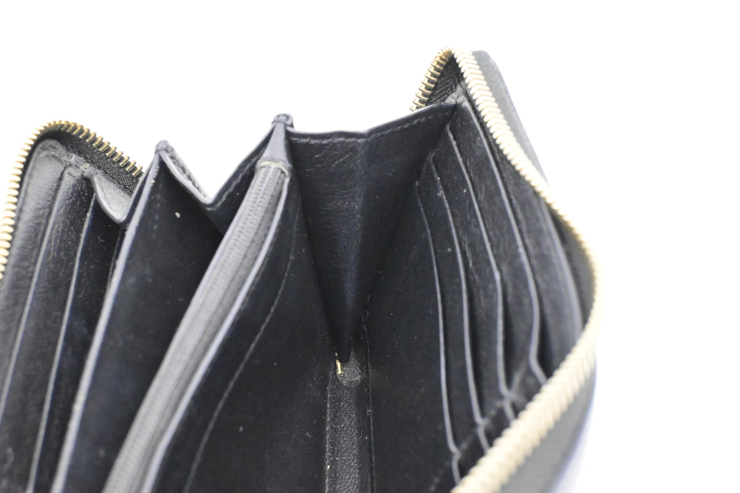 YSL Saint Laurent Long Zippy Wallet in Black Leather