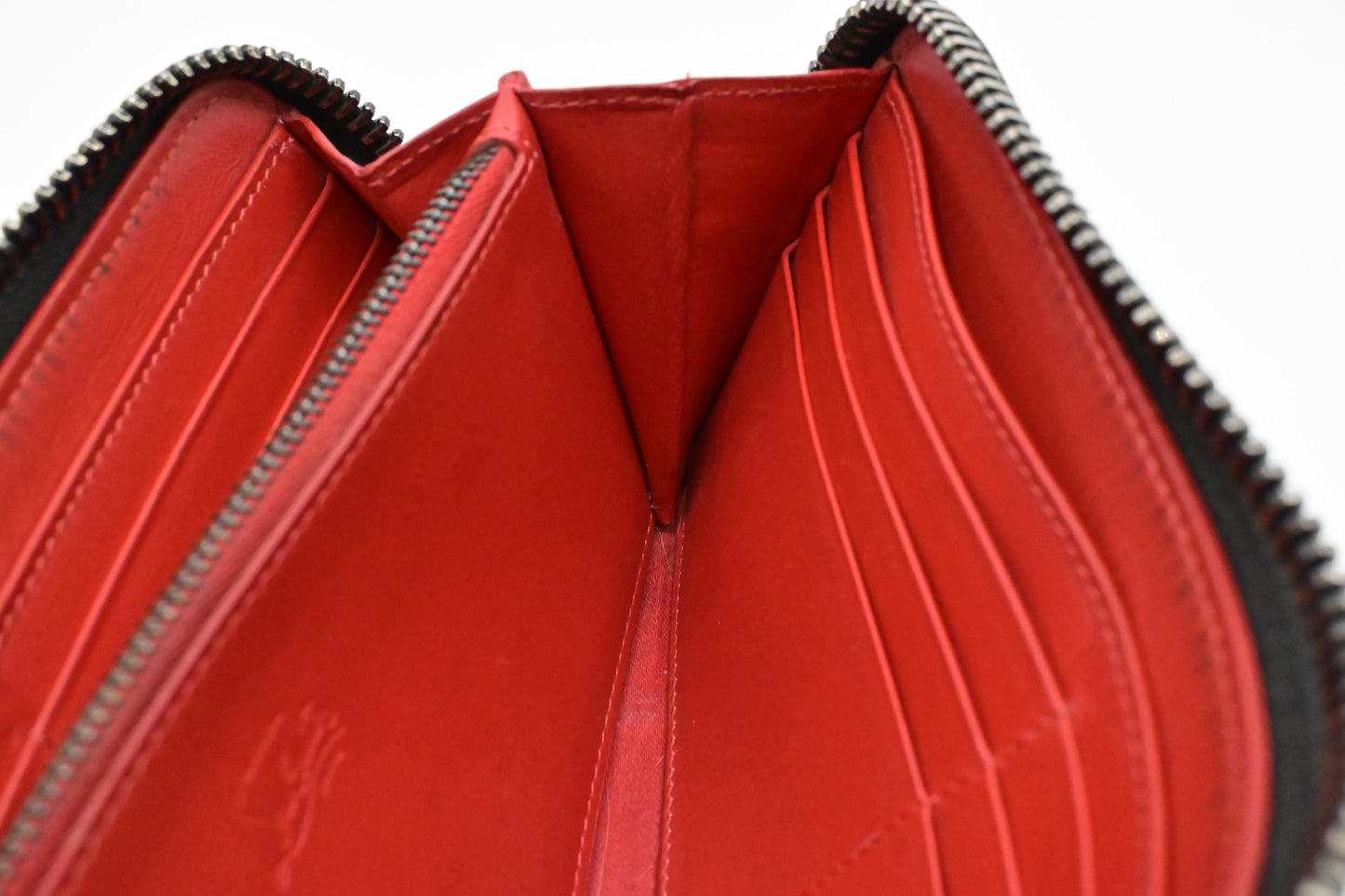 Louboutin Macaron Wallet in Black Studded Leather