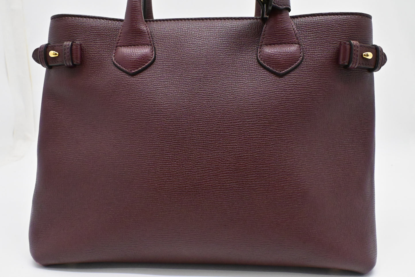 Burberry Banner House Check Medium Tote in Burgundy Leather