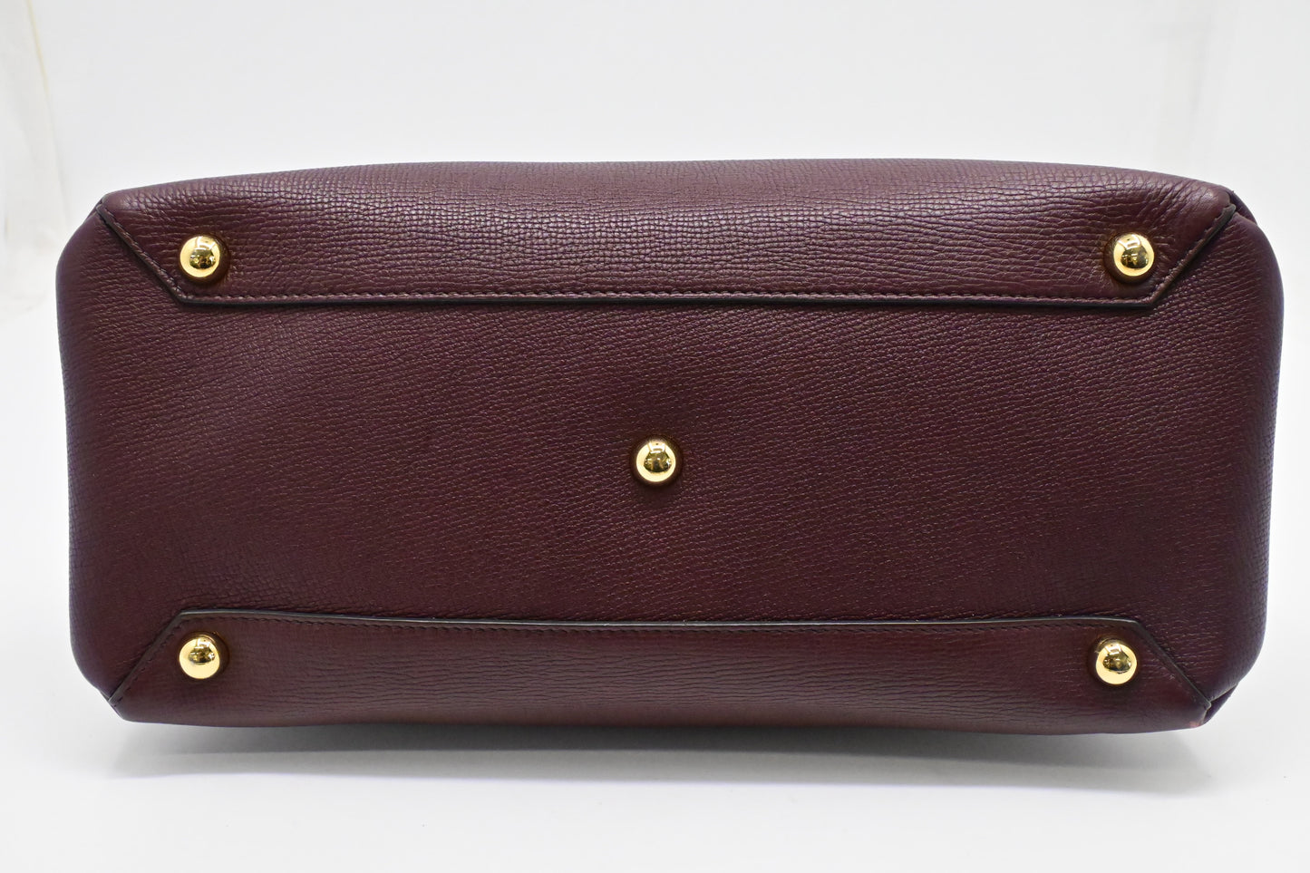 Burberry Banner House Check Medium Tote in Burgundy Leather