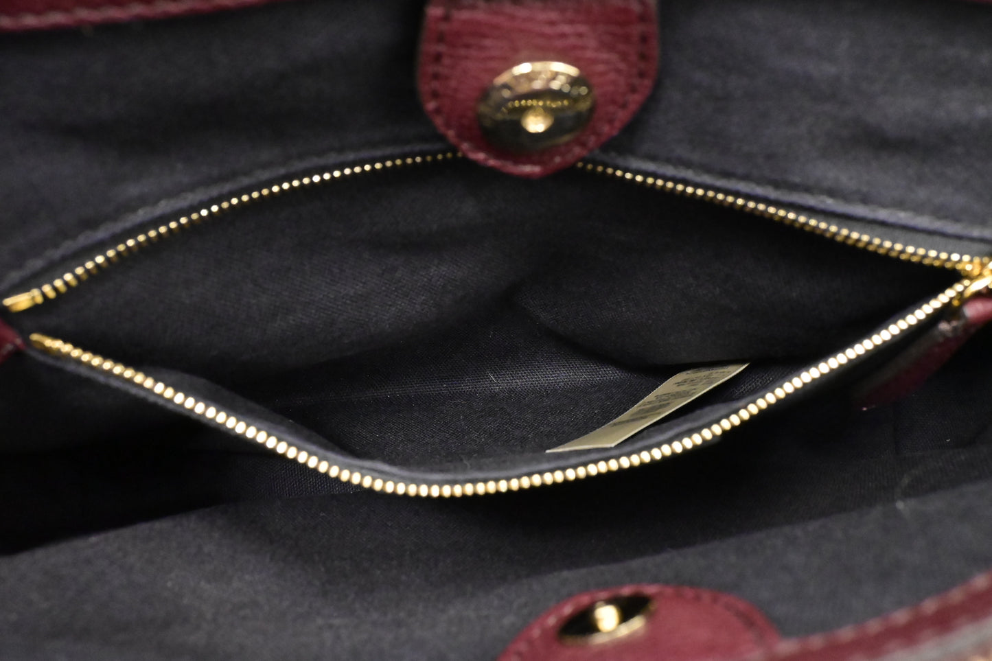 Burberry Banner House Check Medium Tote in Burgundy Leather