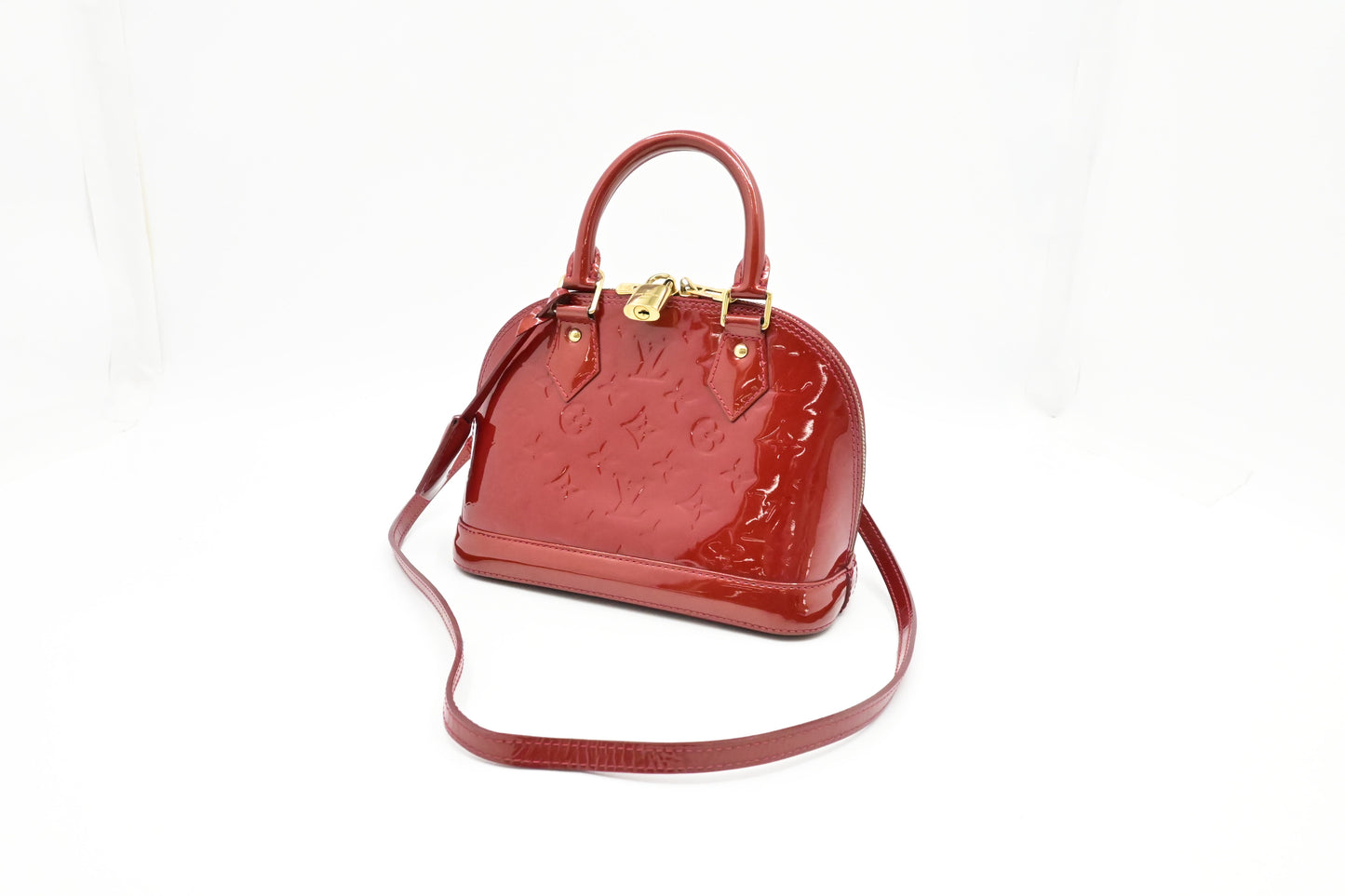 Louis Vuitton Alma BB in Red Vernis Leather