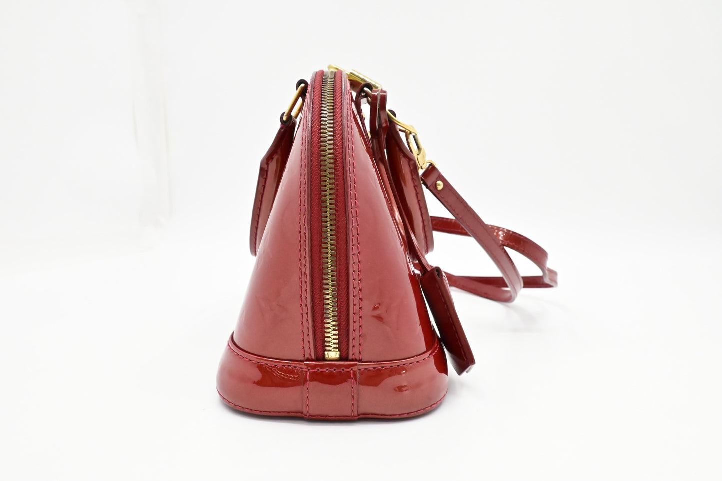Louis Vuitton Alma BB in Red Vernis Leather