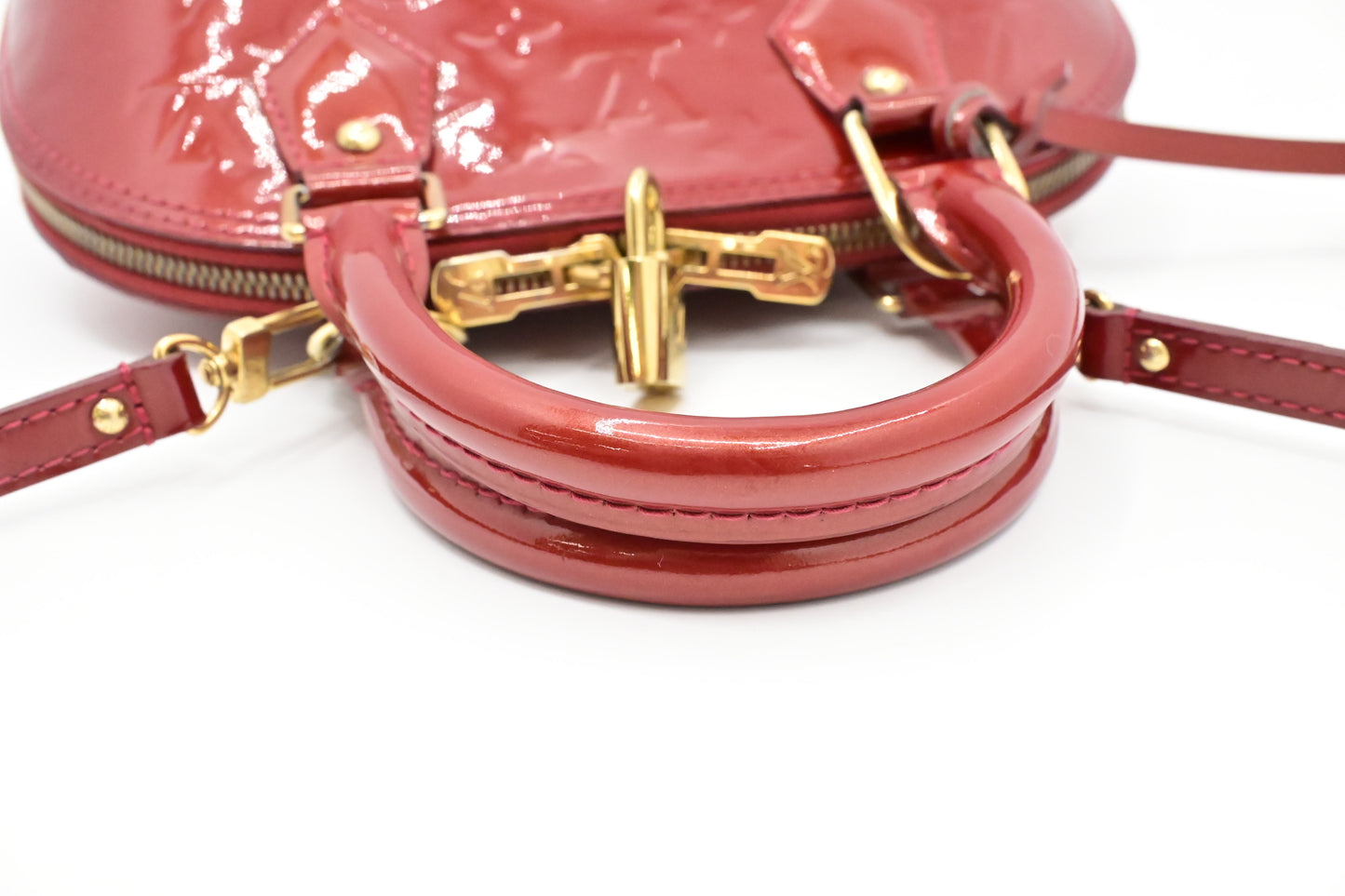 Louis Vuitton Alma BB in Red Vernis Leather