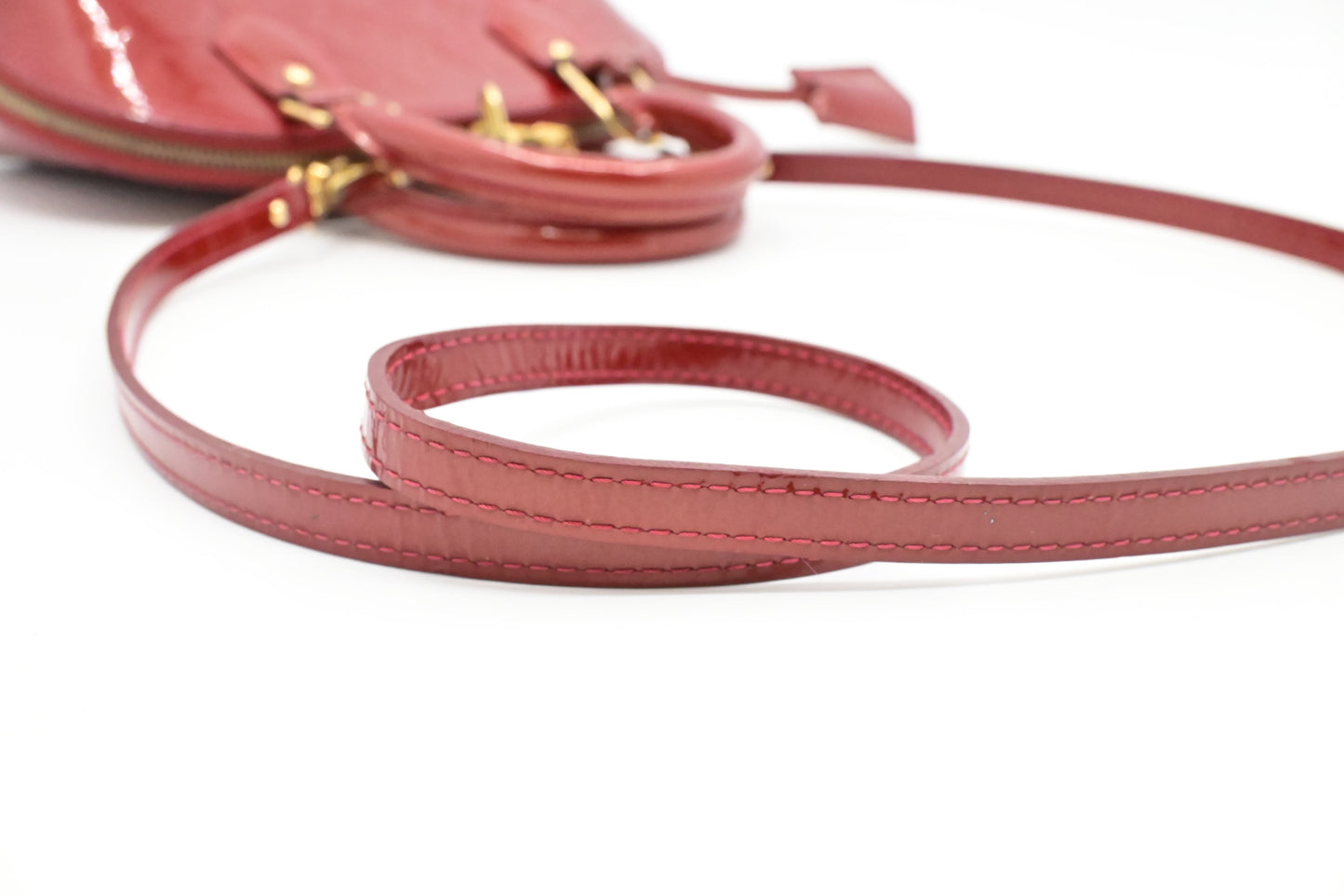 Louis Vuitton Alma BB in Red Vernis Leather
