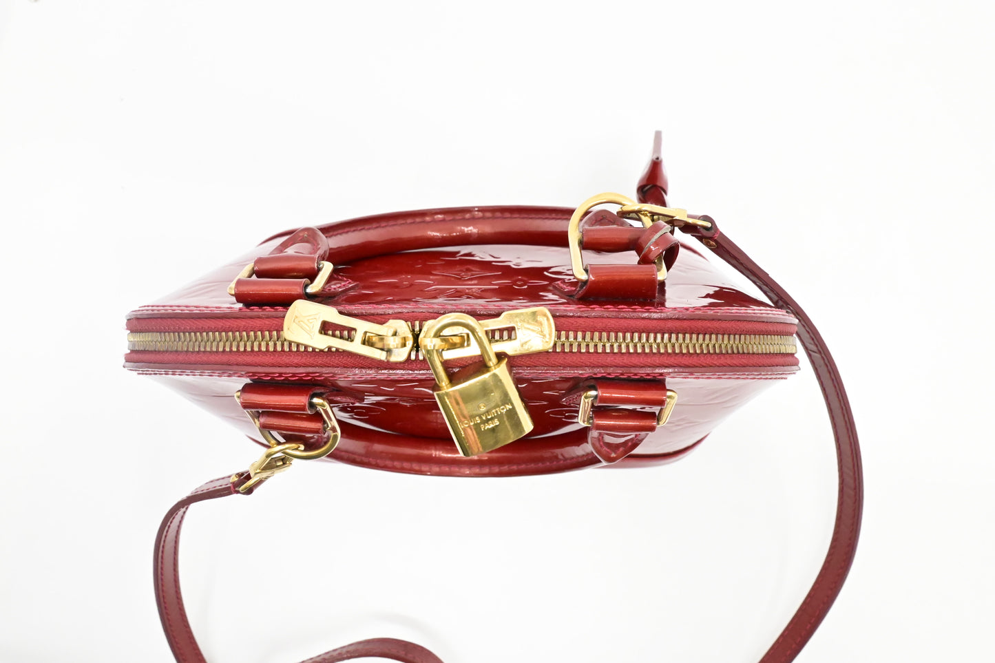 Louis Vuitton Alma BB in Red Vernis Leather