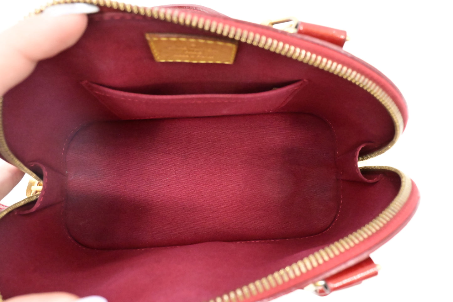 Louis Vuitton Alma BB in Red Vernis Leather