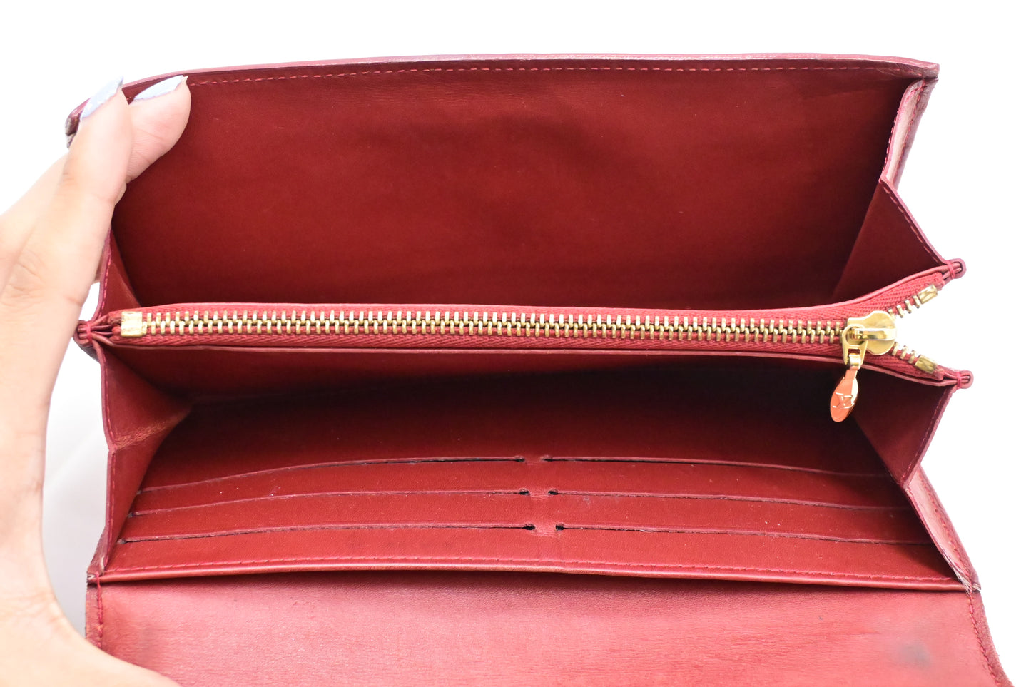 Louis Vuitton Sarah Wallet in Red Vernis Leather