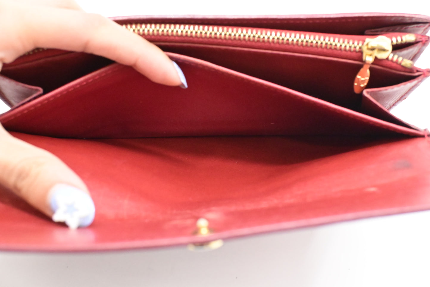 Louis Vuitton Sarah Wallet in Red Vernis Leather