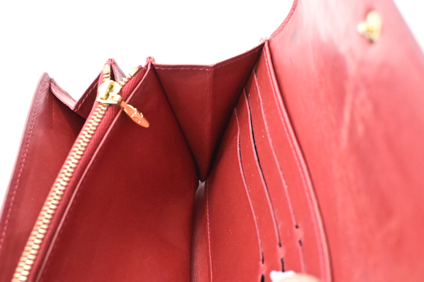 Louis Vuitton Sarah Wallet in Red Vernis Leather