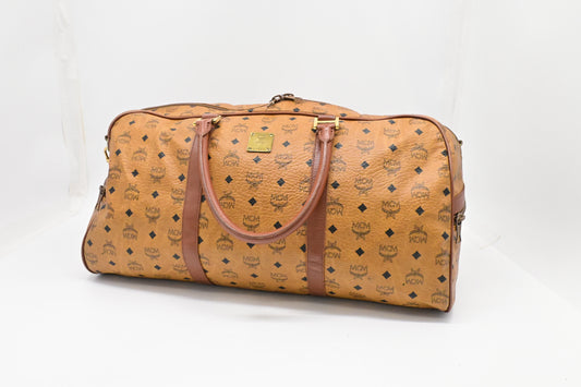 MCM Travel Bag in Cognac Visetos Canvas