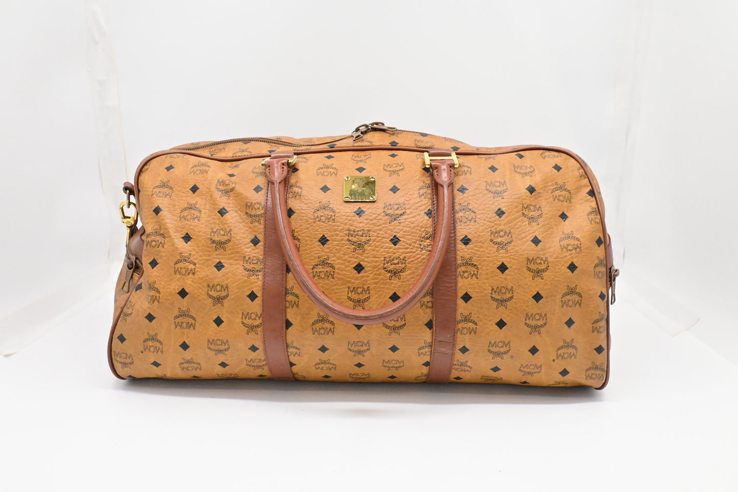 MCM Travel Bag in Cognac Visetos Canvas