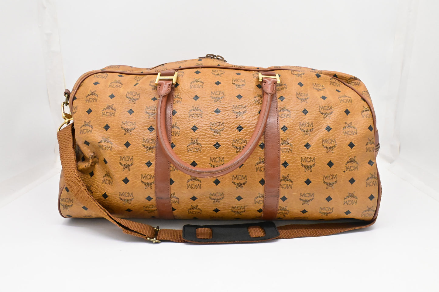 MCM Travel Bag in Cognac Visetos Canvas