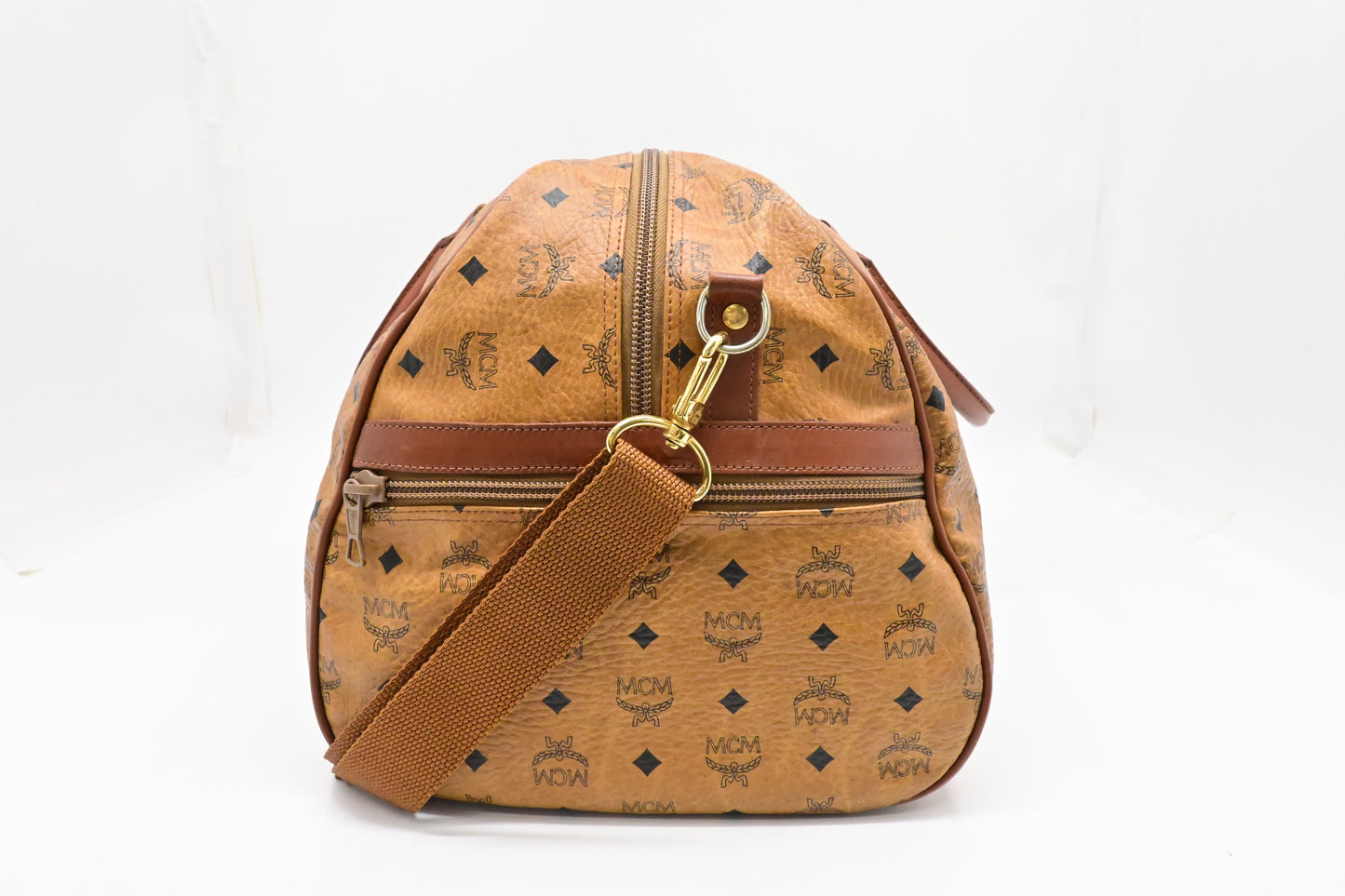 MCM Travel Bag in Cognac Visetos Canvas