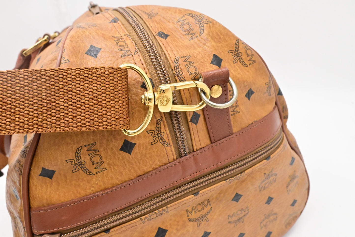 MCM Travel Bag in Cognac Visetos Canvas