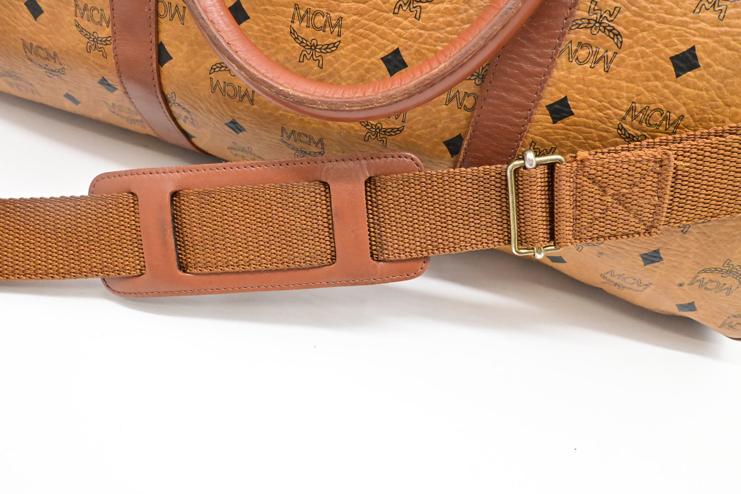 MCM Travel Bag in Cognac Visetos Canvas