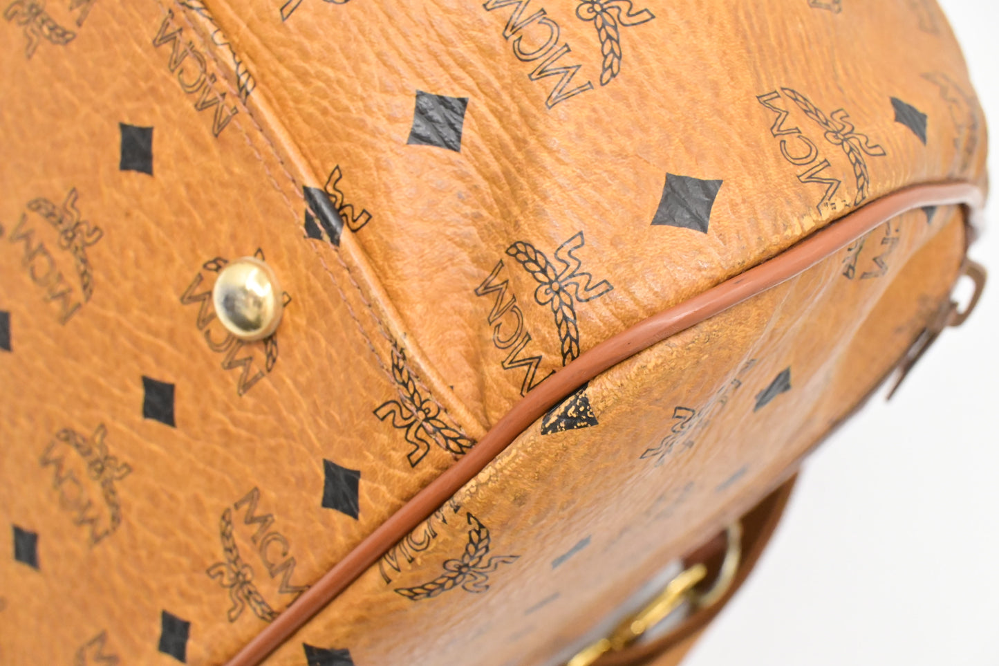 MCM Travel Bag in Cognac Visetos Canvas