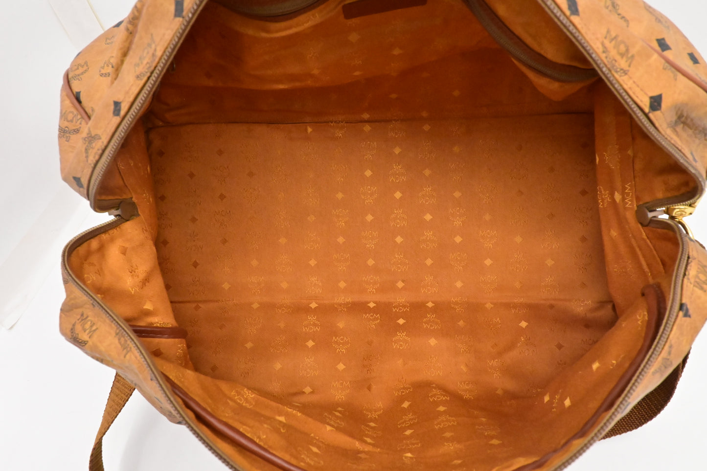 MCM Travel Bag in Cognac Visetos Canvas