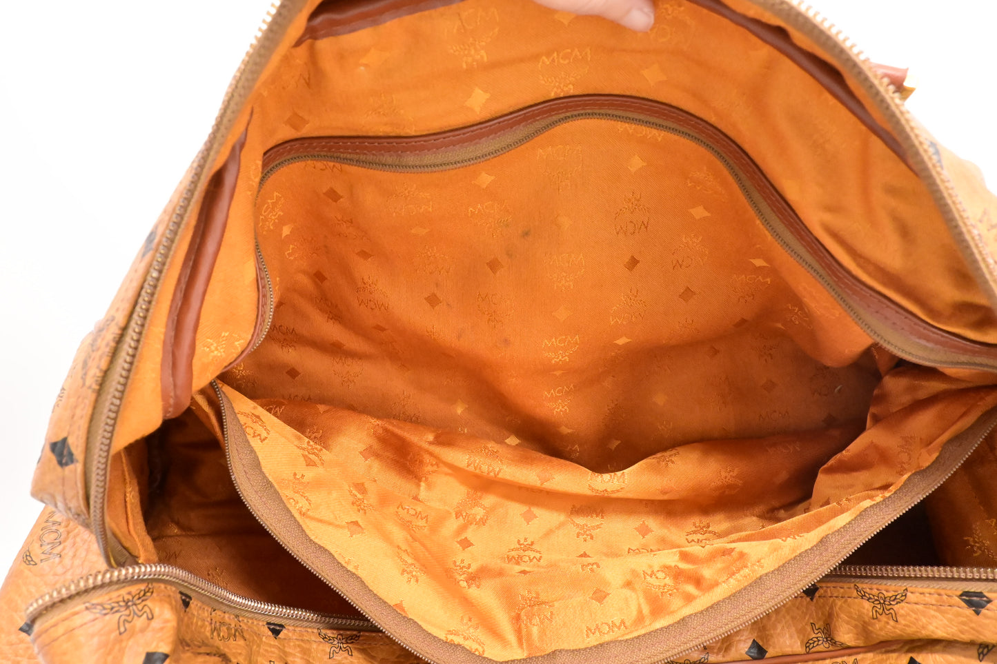 MCM Travel Bag in Cognac Visetos Canvas