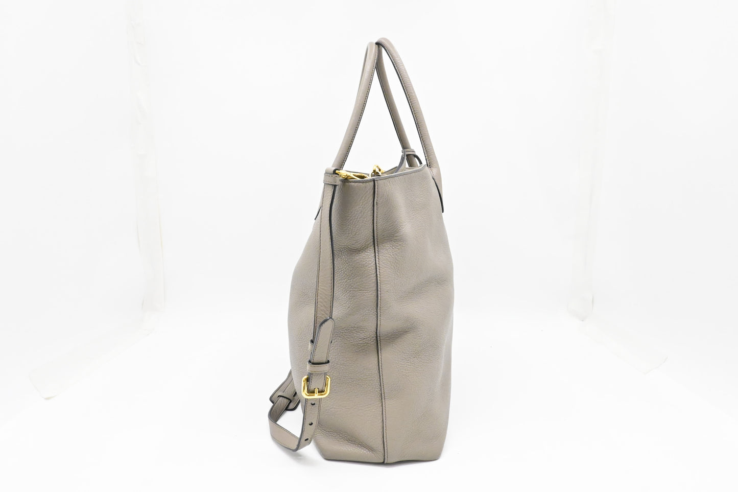 Prada 2-Way Tote in Argilla Gray Leather