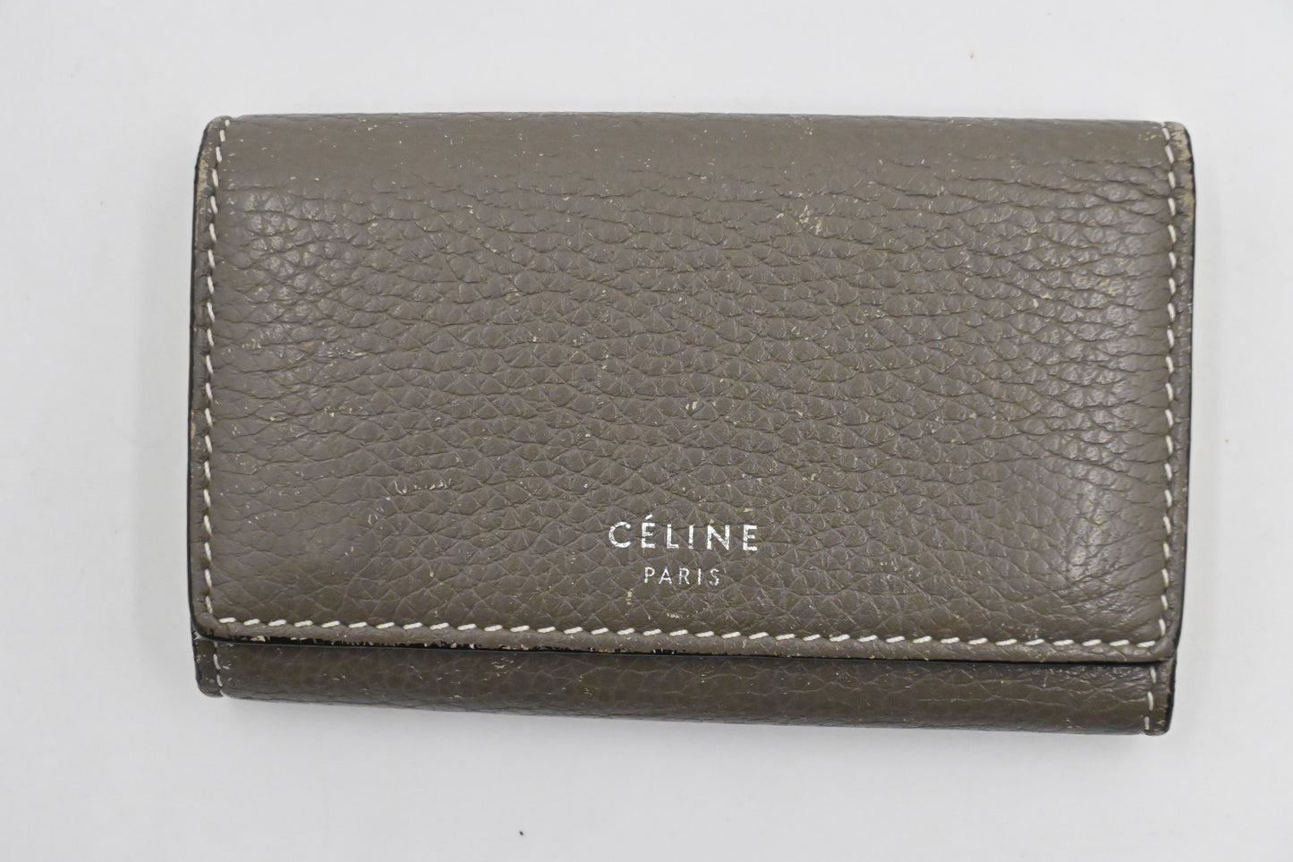 Celine 6 Key Case in Greige Leather
