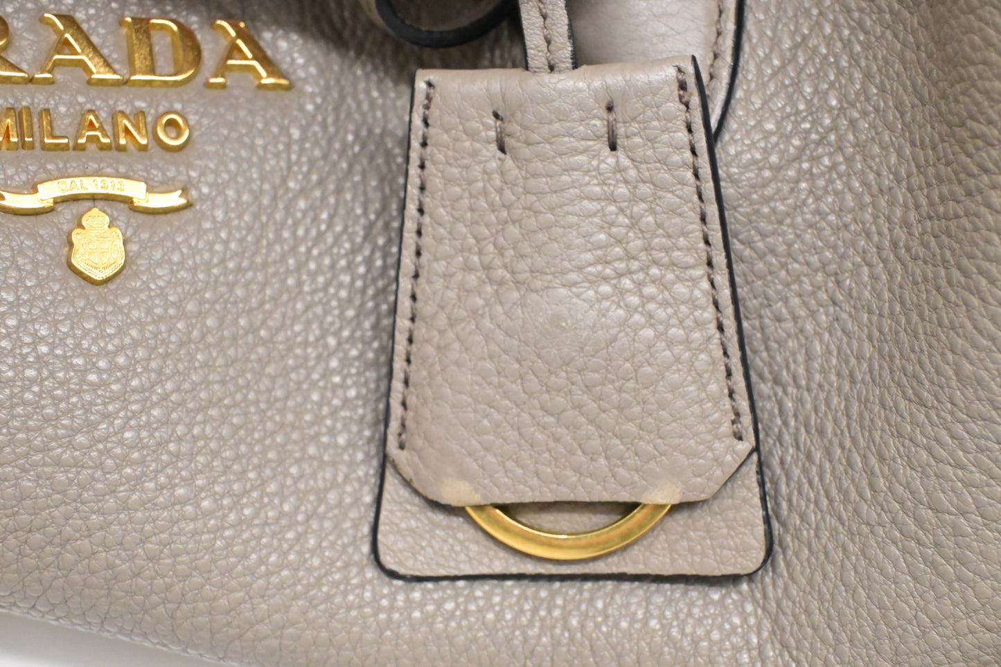 Prada 2-Way Tote in Argilla Gray Leather