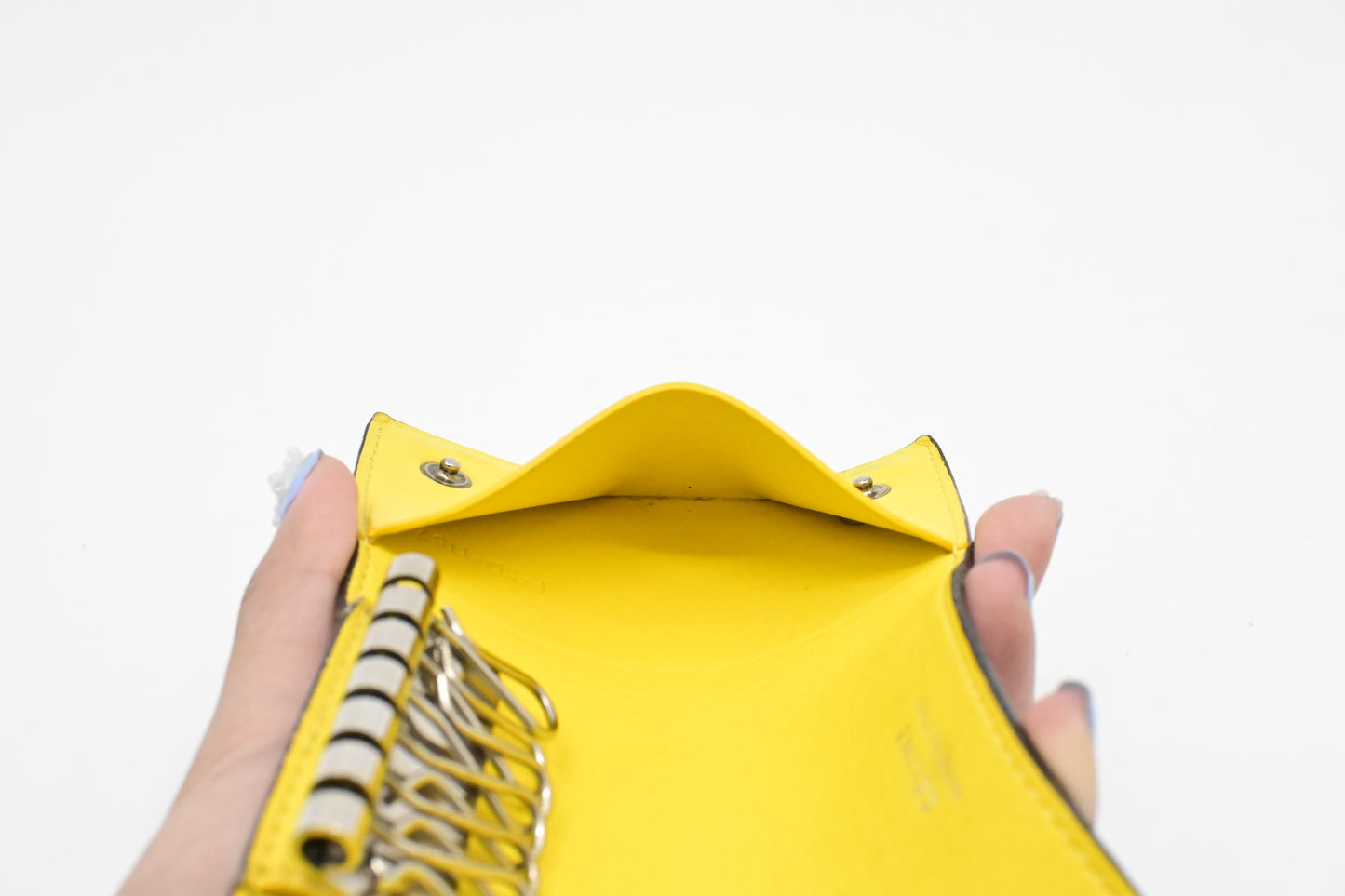 Celine 6 Key Case in Greige Leather