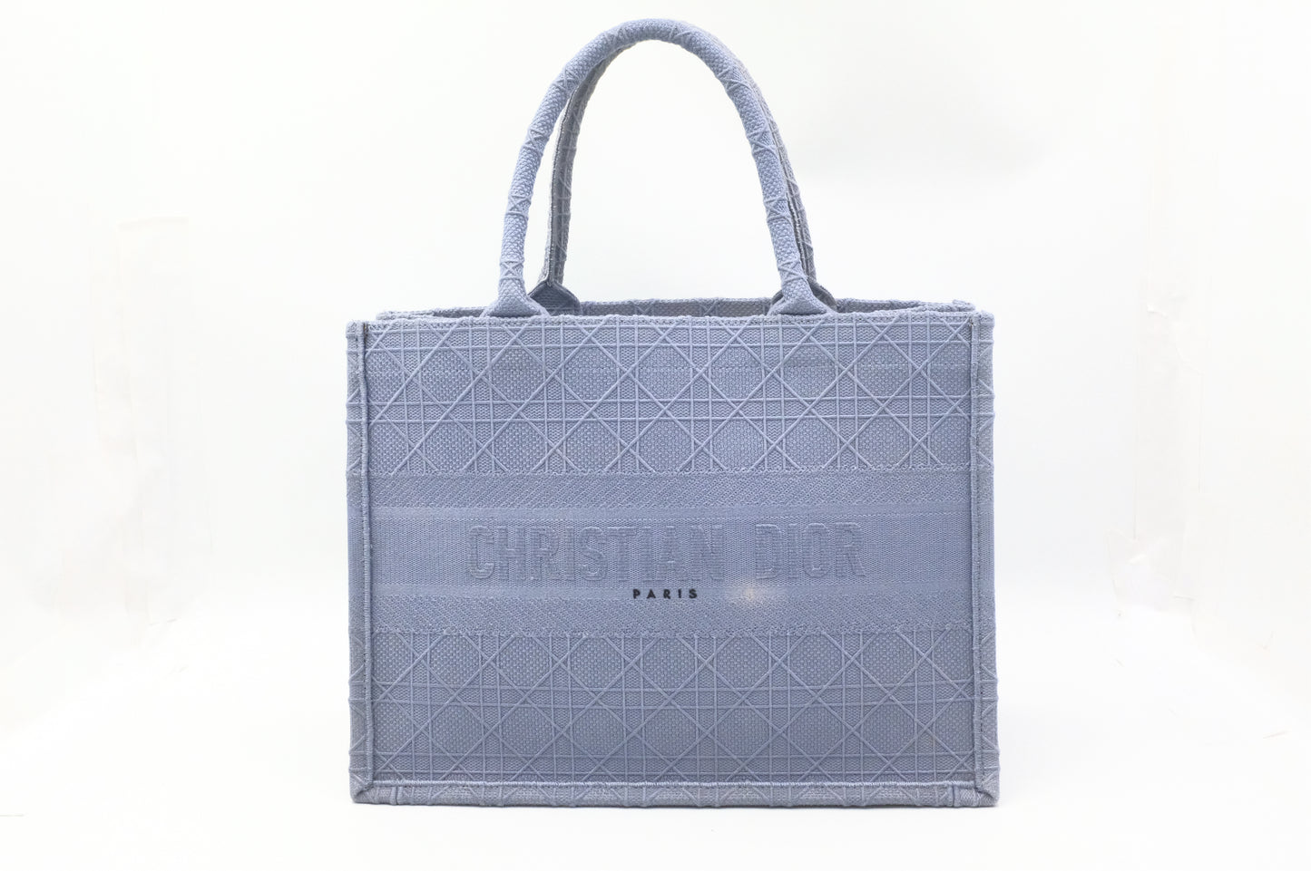 Dior Medium Book Tote in Light Blue Cannage Canvas