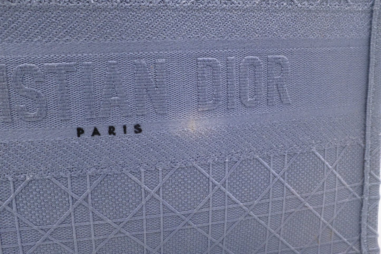 Dior Medium Book Tote in Light Blue Cannage Canvas
