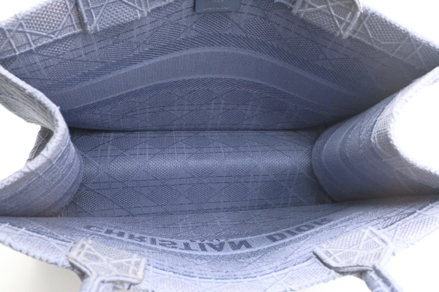 Dior Medium Book Tote in Light Blue Cannage Canvas