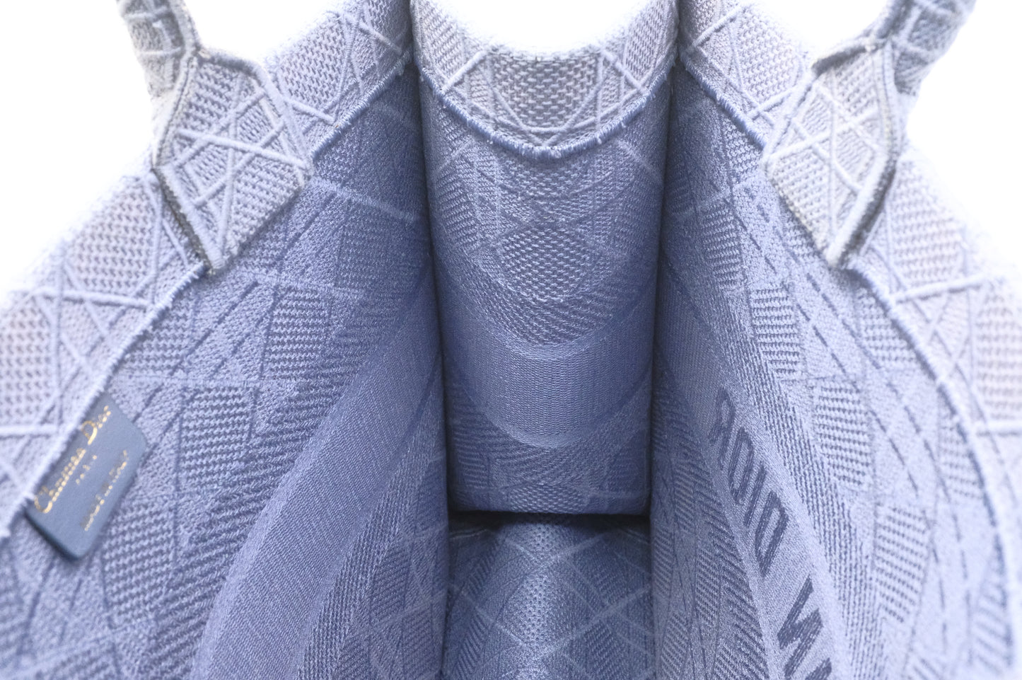 Dior Medium Book Tote in Light Blue Cannage Canvas